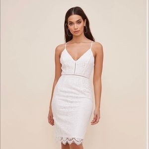 ASTR the label LATTICE INSET LACE DRESS